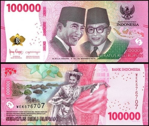 Unc rupia indonesiana - indonesiana, 100.000