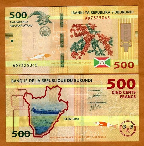 Burundi 500 franchi 2018 - burundi,, franchi,